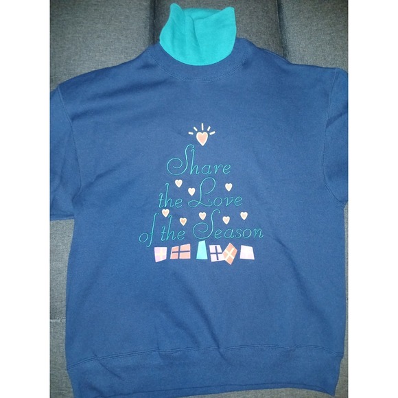 Garment Graphics Activewear Other - Vintage Garment Graphics Christmas Sweatshirt Large USA Made Mock Neck Holiday